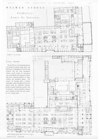 Floor plan of Welwyn Department Stores.